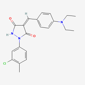 molecular formula C21H22ClN3O2 B11699276 (4Z)-1-(3-chloro-4-methylphenyl)-4-[4-(diethylamino)benzylidene]pyrazolidine-3,5-dione 