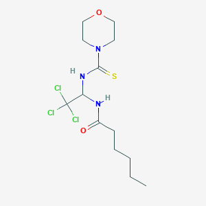 molecular formula C13H22Cl3N3O2S B11699326 N-(2,2,2-Trichloro-1-((4-morpholinylcarbothioyl)amino)ethyl)hexanamide 