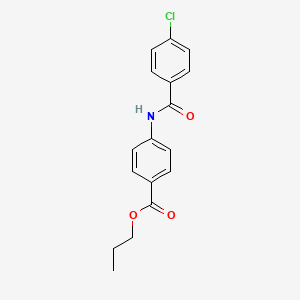 molecular formula C17H16ClNO3 B11699355 Propyl 4-{[(4-chlorophenyl)carbonyl]amino}benzoate 