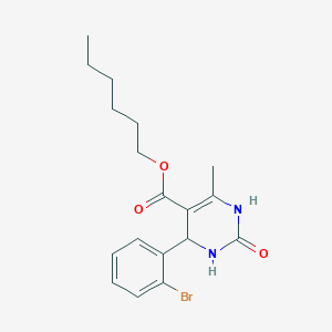 molecular formula C18H23BrN2O3 B11699368 Hexyl 4-(2-bromophenyl)-6-methyl-2-oxo-1,2,3,4-tetrahydropyrimidine-5-carboxylate 