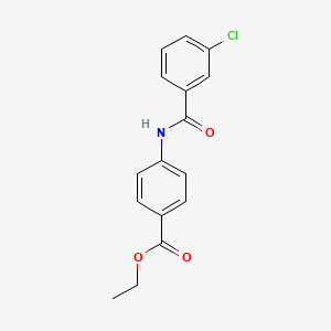 molecular formula C16H14ClNO3 B11699426 Ethyl 4-(3-chlorobenzamido)benzoate CAS No. 127442-09-5