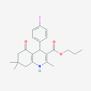 molecular formula C22H26INO3 B11699452 Propyl 4-(4-iodophenyl)-2,7,7-trimethyl-5-oxo-1,4,5,6,7,8-hexahydroquinoline-3-carboxylate 