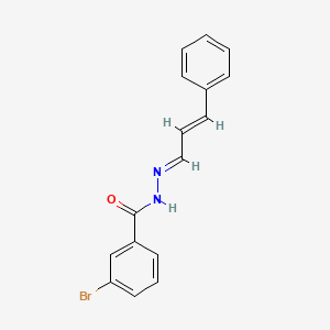 molecular formula C16H13BrN2O B11699461 3-bromo-N'-[(1E,2E)-3-phenylprop-2-en-1-ylidene]benzohydrazide 