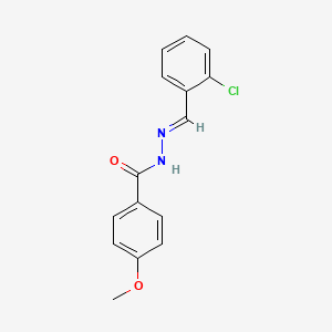 molecular formula C15H13ClN2O2 B11699584 N'-[(E)-(2-chlorophenyl)methylidene]-4-methoxybenzohydrazide 