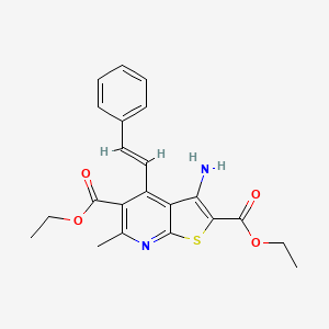 diethyl 3-amino-6-methyl-4-[(E)-2-phenylethenyl]thieno[2,3-b]pyridine-2,5-dicarboxylate