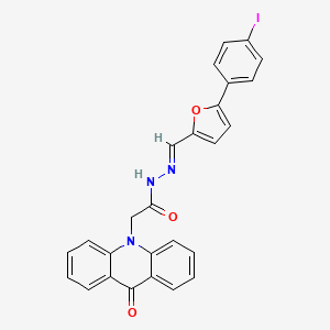 molecular formula C26H18IN3O3 B11699934 N'-{(E)-[5-(4-iodophenyl)furan-2-yl]methylidene}-2-(9-oxoacridin-10(9H)-yl)acetohydrazide 