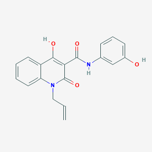 molecular formula C19H16N2O4 B11700105 4-hydroxy-N-(3-hydroxyphenyl)-2-oxo-1-(prop-2-en-1-yl)-1,2-dihydroquinoline-3-carboxamide 