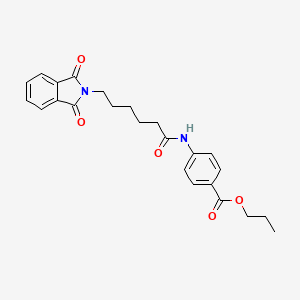 molecular formula C24H26N2O5 B11700207 propyl 4-[6-(1,3-dioxo-2,3-dihydro-1H-isoindol-2-yl)hexanamido]benzoate 