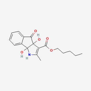 molecular formula C18H21NO5 B11700307 Pentyl 3a,8b-dihydroxy-2-methyl-4-oxo-1,3a,4,8b-tetrahydroindeno[1,2-b]pyrrole-3-carboxylate 