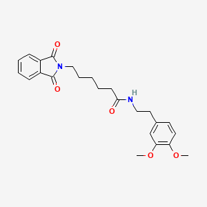 molecular formula C24H28N2O5 B11700456 N-[2-(3,4-dimethoxyphenyl)ethyl]-6-(1,3-dioxo-1,3-dihydro-2H-isoindol-2-yl)hexanamide 