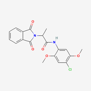 molecular formula C19H17ClN2O5 B11700524 N-(4-chloro-2,5-dimethoxyphenyl)-2-(1,3-dioxo-1,3-dihydro-2H-isoindol-2-yl)propanamide 
