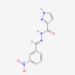 molecular formula C12H11N5O3 B11700708 1-methyl-N'-[(E)-(3-nitrophenyl)methylidene]-1H-pyrazole-3-carbohydrazide 