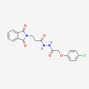 molecular formula C19H16ClN3O5 B11701040 N'-(2-(4-chlorophenoxy)acetyl)-3-(1,3-dioxoisoindolin-2-yl)propanehydrazide 