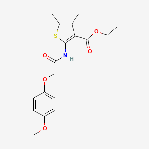 molecular formula C18H21NO5S B11701191 Ethyl 2-{[(4-methoxyphenoxy)acetyl]amino}-4,5-dimethylthiophene-3-carboxylate 