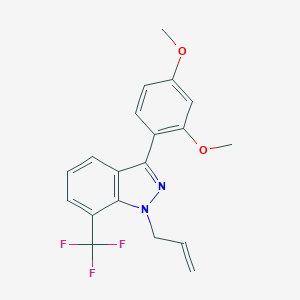molecular formula C19H17F3N2O2 B117033 1-allyl-3-(2,4-dimethoxyphenyl)-7-(trifluoromethyl)-1H-indazole CAS No. 680611-86-3