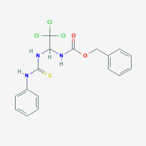 molecular formula C17H16Cl3N3O2S B11704651 Benzyl 1-[(anilinocarbothioyl)amino]-2,2,2-trichloroethylcarbamate 