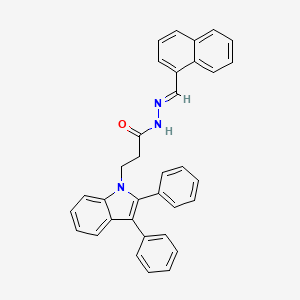 molecular formula C34H27N3O B11704895 3-(2,3-diphenyl-1H-indol-1-yl)-N'-[(E)-naphthalen-1-ylmethylidene]propanehydrazide 
