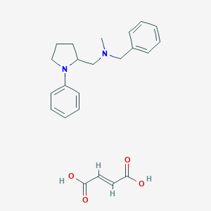 molecular formula C19H24N2.C4H4O4 B117050 (-)-N-Methyl-1-phenyl-N-(phenylmethyl)-2-pyrrolidinemethanamine fumarate CAS No. 142469-76-9