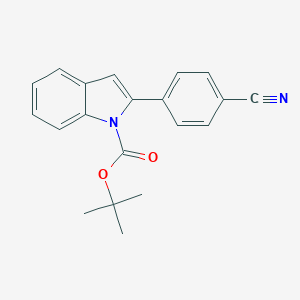 molecular formula C20H18N2O2 B117056 1-(Tert-butoxycarbonyl)-2-(4-cyanophenyl)indole CAS No. 153432-73-6