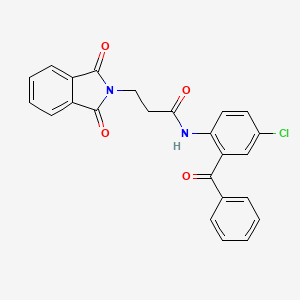 molecular formula C24H17ClN2O4 B11705735 N-(2-benzoyl-4-chlorophenyl)-3-(1,3-dioxoisoindolin-2-yl)propanamide 