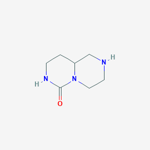 molecular formula C7H13N3O B117060 Octahydro-6H-pyrazino[1,2-C]pyrimidin-6-one CAS No. 151733-62-9