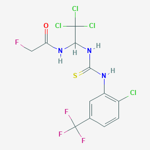 molecular formula C12H9Cl4F4N3OS B11706299 2-fluoro-N-[2,2,2-trichloro-1-({[2-chloro-5-(trifluoromethyl)anilino]carbothioyl}amino)ethyl]acetamide 
