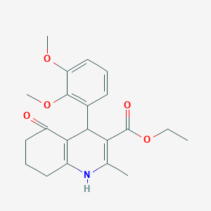 molecular formula C21H25NO5 B11706360 Ethyl 4-(2,3-dimethoxyphenyl)-2-methyl-5-oxo-1,4,5,6,7,8-hexahydroquinoline-3-carboxylate 