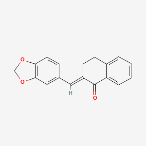 molecular formula C18H14O3 B11706536 3,4-Dihydro-2-(1,3-benzodioxol-5-ylmethylene)-1(2H)-naphthalenone CAS No. 49545-71-3