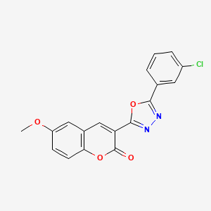 molecular formula C18H11ClN2O4 B11706554 3-[5-(3-chlorophenyl)-1,3,4-oxadiazol-2-yl]-6-methoxy-2H-chromen-2-one 