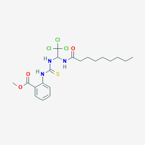 molecular formula C20H28Cl3N3O3S B11706647 Methyl 2-{[(2,2,2-trichloro-1-nonanamidoethyl)carbamothioyl]amino}benzoate 