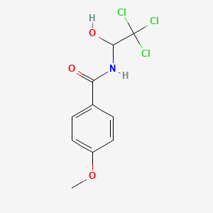 molecular formula C10H10Cl3NO3 B11706703 4-methoxy-N-(2,2,2-trichloro-1-hydroxyethyl)benzamide 