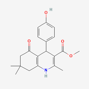 molecular formula C20H23NO4 B11707478 Methyl 4-(4-hydroxyphenyl)-2,7,7-trimethyl-5-oxo-1,4,5,6,7,8-hexahydroquinoline-3-carboxylate CAS No. 292852-48-3