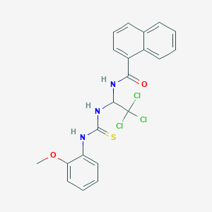 molecular formula C21H18Cl3N3O2S B11707521 N-[2,2,2-trichloro-1-({[(2-methoxyphenyl)amino]carbonothioyl}amino)ethyl]-1-naphthamide 