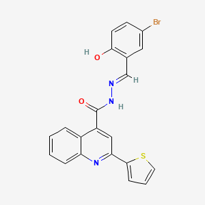 molecular formula C21H14BrN3O2S B11707578 N'-[(E)-(5-bromo-2-hydroxyphenyl)methylidene]-2-(thiophen-2-yl)quinoline-4-carbohydrazide 