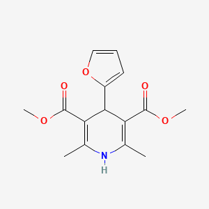 molecular formula C15H17NO5 B11708176 3,5-Pyridinedicarboxylic acid, 1,4-dihydro-2,6-dimethyl-4-(2-furyl)-, dimethyl ester CAS No. 43114-35-8
