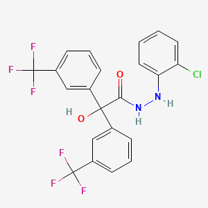 molecular formula C22H15ClF6N2O2 B11708291 N'-(2-chlorophenyl)-2-hydroxy-2,2-bis[3-(trifluoromethyl)phenyl]acetohydrazide 