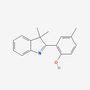 molecular formula C17H17NO B11708327 Phenol, 2-(3,3-dimethyl-3H-indol-2-yl)-4-methyl- CAS No. 114479-11-7