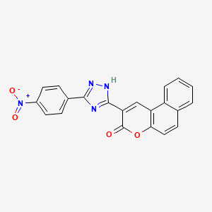 molecular formula C21H12N4O4 B11708346 2-[5-(4-nitrophenyl)-4H-1,2,4-triazol-3-yl]-3H-benzo[f]chromen-3-one 