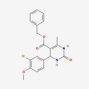 molecular formula C20H19BrN2O4 B11708361 Benzyl 4-(3-bromo-4-methoxyphenyl)-6-methyl-2-oxo-1,2,3,4-tetrahydropyrimidine-5-carboxylate 