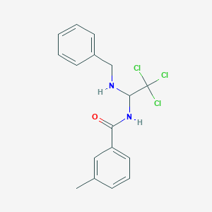 molecular formula C17H17Cl3N2O B11708422 N-[1-(benzylamino)-2,2,2-trichloroethyl]-3-methylbenzamide 