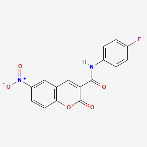 molecular formula C16H9FN2O5 B11708927 N-(4-fluorophenyl)-6-nitro-2-oxo-2H-chromene-3-carboxamide 