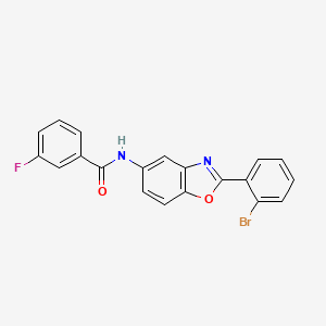 molecular formula C20H12BrFN2O2 B11709035 N-[2-(2-bromophenyl)-1,3-benzoxazol-5-yl]-3-fluorobenzamide 
