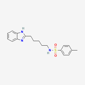 molecular formula C19H23N3O2S B11709117 N-[5-(1H-benzimidazol-2-yl)pentyl]-4-methylbenzenesulfonamide 