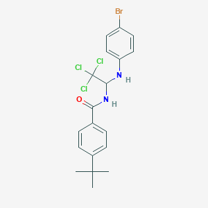 molecular formula C19H20BrCl3N2O B11709259 N-{1-[(4-bromophenyl)amino]-2,2,2-trichloroethyl}-4-tert-butylbenzamide 