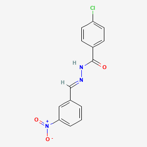 molecular formula C14H10ClN3O3 B11709345 4-chloro-N'-(3-nitrobenzylidene)benzohydrazide CAS No. 296274-70-9