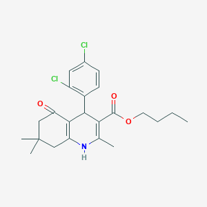 molecular formula C23H27Cl2NO3 B11709374 Butyl 4-(2,4-dichlorophenyl)-2,7,7-trimethyl-5-oxo-1,4,5,6,7,8-hexahydroquinoline-3-carboxylate 
