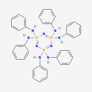 molecular formula C36H36N9P3 B11709483 N~2~,N~2~,N~4~,N~4~,N~6~,N~6~-hexaphenyl-1,3,5,2lambda~5~,4lambda~5~,6lambda~5~-triazatriphosphinine-2,2,4,4,6,6-hexamine CAS No. 13264-13-6