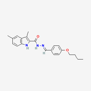 molecular formula C22H25N3O2 B11709518 N'-[(E)-(4-butoxyphenyl)methylidene]-3,5-dimethyl-1H-indole-2-carbohydrazide 