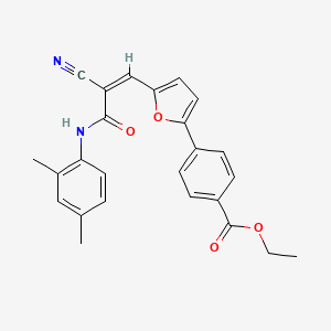molecular formula C25H22N2O4 B11709979 ethyl 4-(5-{(1Z)-2-cyano-3-[(2,4-dimethylphenyl)amino]-3-oxoprop-1-en-1-yl}furan-2-yl)benzoate 