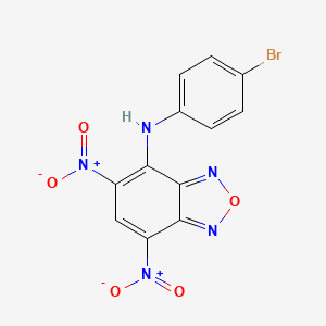 molecular formula C12H6BrN5O5 B11710055 N-(4-bromophenyl)-5,7-dinitro-2,1,3-benzoxadiazol-4-amine 